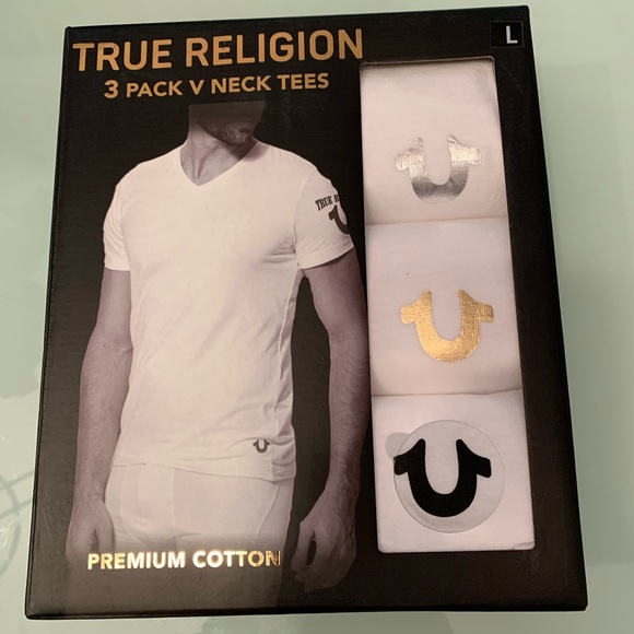 True Religion 3 Nwt Pack V Neck Tees 